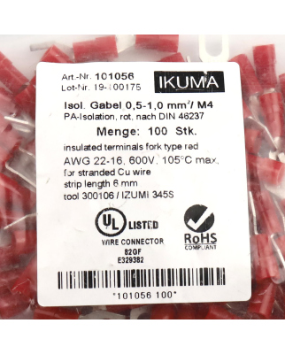 IKUMA Quetschkabelschuhe 101056 (100Stk.) OVP