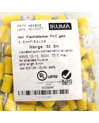 IKUMA Flachstecker 101312 (50Stk.) OVP