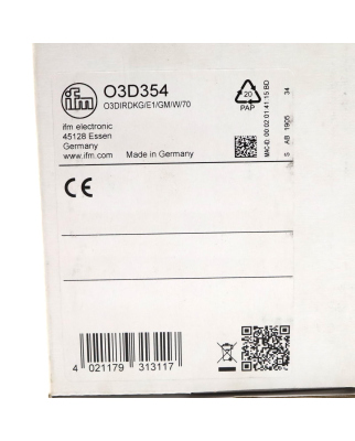ifm electronic 3D-Sensor O3D354 O3DIRDKG/E1/GM/W/70 OVP