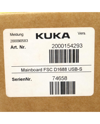 KUKA Mainboard FSC D1688 2000154293 W26361-W75-Z1-03-36 GEB