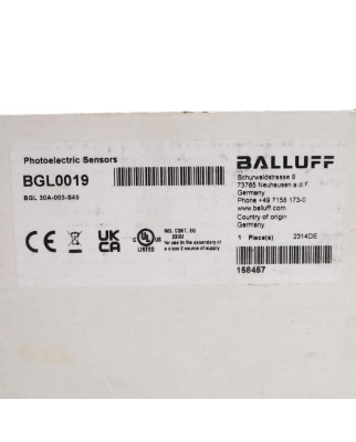Balluff Gabellichtschranke BGL0019 BGL 30A-003-S49 OVP