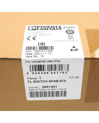 Phoenix Contact Ethernet Switch FL SWITCH SFNB 5TX 2891001 SIE