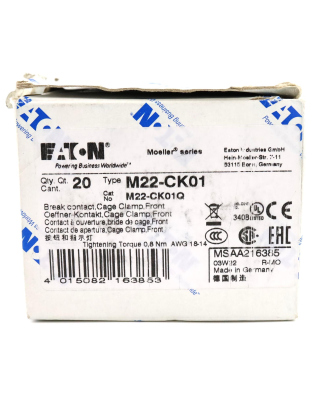Eaton Kontaktelement M22-CK01 216385 (5Stk.) OVP
