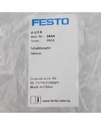 Festo Schalldämpfer U-1/2-B 6844 OVP