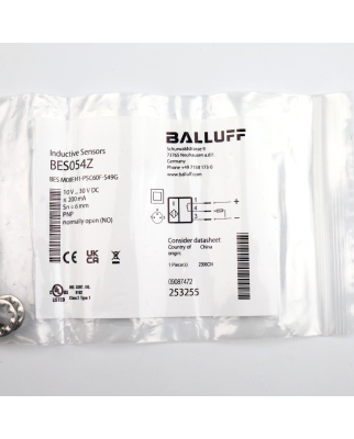 Balluff Induktiver Näherungsschalter BES054Z BES...