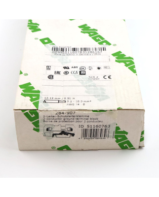 WAGO 2-Leiter-Schutzleiterklemme 284-907 (16Stk.) OVP