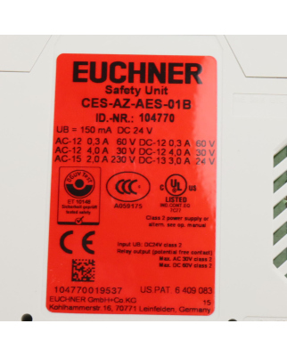 Euchner Auswertegerät CES-AZ-AES-01B 104770 NOV