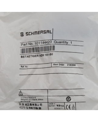 SCHMERSAL Betätiger AZM 161-B6 101144420 OVP