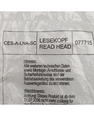 Euchner Lesekopf CES-A-LNA-SC-077715 077715 OVP