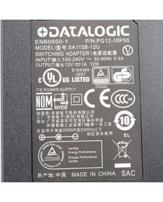 Datalogic Netzteil PG12-10P55 90ACC1883 NOV