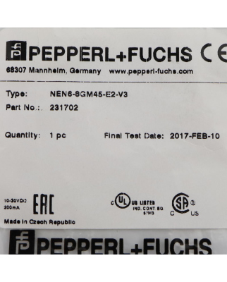 Pepperl+Fuchs Induktiver Sensor NEN6-8GM45-E2-V3 231702 OVP