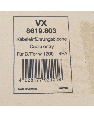 RITTAL Kabeleinführungsblech VX 8619.803 (4Stk.) OVP