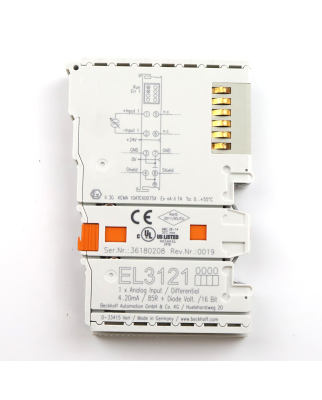 Beckhoff 1-Kanal-Analog-Eingangsklemme EL3121 GEB