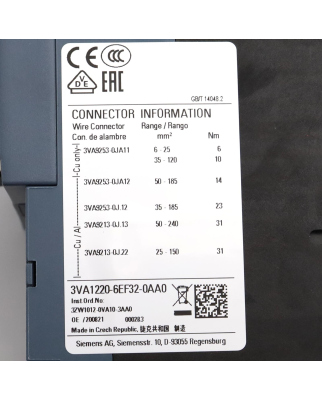 Siemens Leistungsschalter 3VA1220-6EF32-0AA0 OVP
