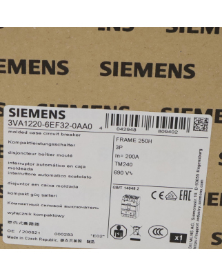 Siemens Leistungsschalter 3VA1220-6EF32-0AA0 OVP