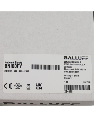 Balluff Netzwerk-Modul BNI00FY BNI PNT-538-005-Z063 SIE
