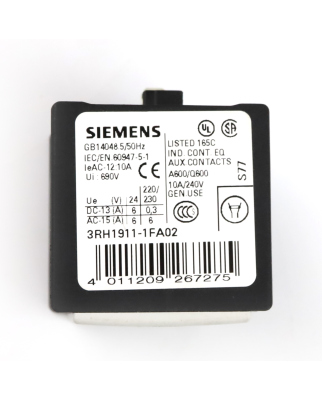 Siemens Hilfsschalterblock 3RH1911-1FA02 GEB