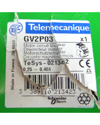 Telemecanique Motorschutzschalter GV2P03 TeSys - 021342 OVP