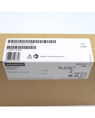 Simatic HMI KP300 Basic mono PN 6AV6647-0AH11-3AX1 FS:08 SIE