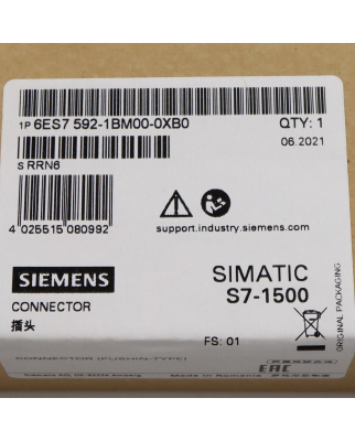 Simatic S7-1500 6ES7 592-1BM00-0XB0 SIE