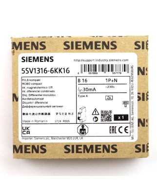 Siemens FI-Schutzschalter 5SV1316-6KK16 OVP