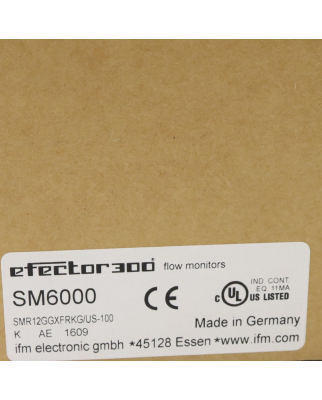 ifm Durchflusssensor SM6000 SMR12GGXFRKG/US-100 OVP