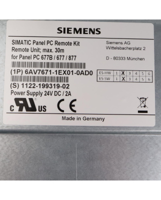 Simatic Panel PC Remote-Kit 6AV7671-1EX01-0AD0 NOV