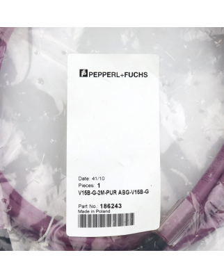 Pepperl+Fuchs Verbindungskabel V15B-G-2M-PUR-ABG-V15B-G 186243 OVP