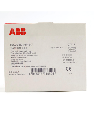 ABB Überlastrelais TA25DU-0.63 1SAZ211201R1017 OVP