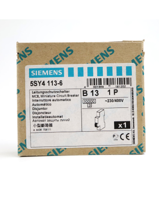 Siemens Leitungsschutzschalter 5SY4113-6 OVP