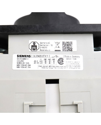 Siemens Lasttrennschalter 3LD5420-0TK11 NOV