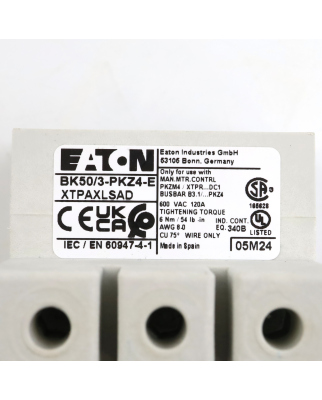 Eaton Einspeiseklemme BK50/3-PKZ4-E 272165 NOV