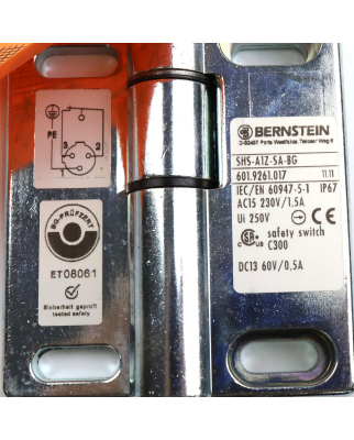 BERNSTEIN Sicherheits-Schaltscharnier SHS-A1Z-SA-BG 6019261017 OVP