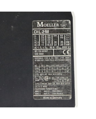 Klöckner Moeller Leistungsschütz DIL2M 230V/50Hz GEB
