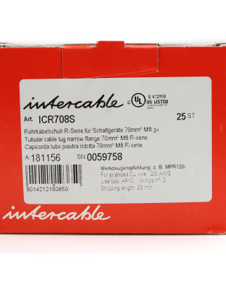 Intercable Rohrkabelschuh ICR708S 181156 (25Stk.) OVP