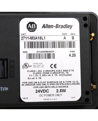 Allen Bradley PanelView 300 Micro 2711-M3A18L1 GEB