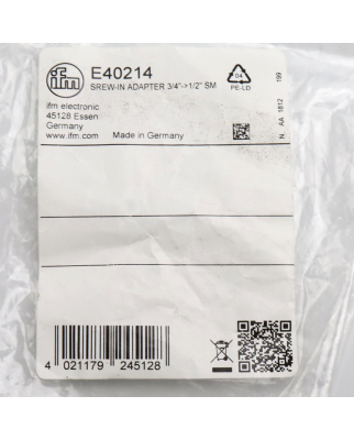 ifm Einbauadapter E40214 OVP
