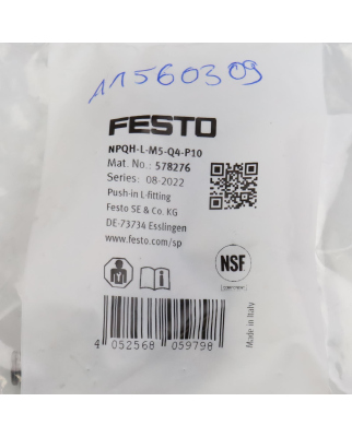 Festo L-Steckverschraubung NPQH-L-M5-Q4-P10 578276...