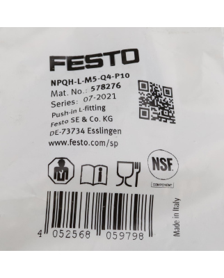 Festo L-Steckverschraubung NPQH-L-M5-Q4-P10 578276...