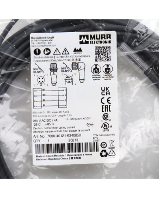 MURR ELEKTRONIK Verbindungskabel M12 St. M12 Bu. 7000-40121-6340850 OVP