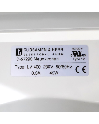 Rübsamen & Herr Filterlüfter LV400 230V 50/60Hz OVP