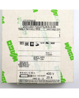 WAGO Stecker 770-275 25A (18Stk.) OVP
