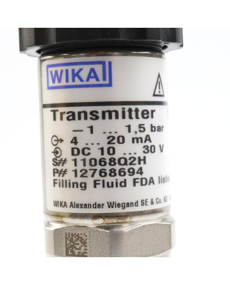 WIKA Druckmessumformer S-11 12768694 OVP