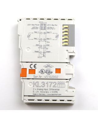 Beckhoff 2-Kanal-Analog-Eingangsklemme KL3172 OVP