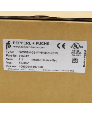 Pepperl+Fuchs Encoder DVS58N-021YYR0BN-0013 515342 OVP