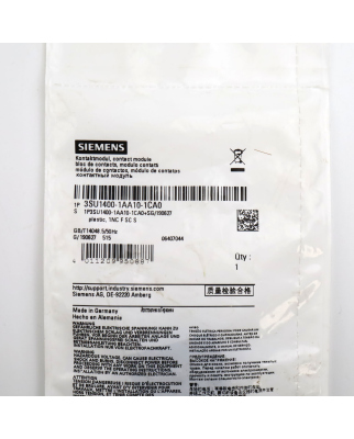 Siemens Kontaktmodul 3SU1400-1AA10-1CA0 OVP