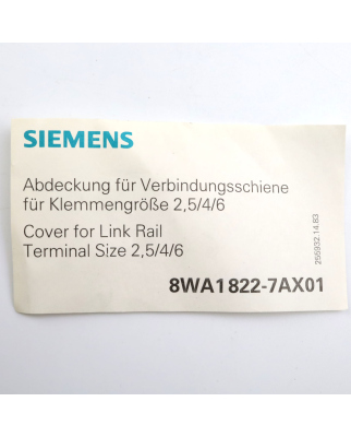 Siemens Abdeckung 8WA1822-7AX01 (18Stk.) NOV