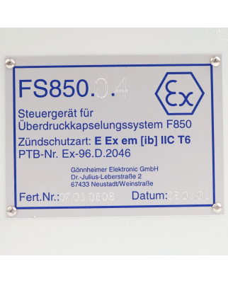 Gönnheimer Steuergerät FS850.0.4 NOV
