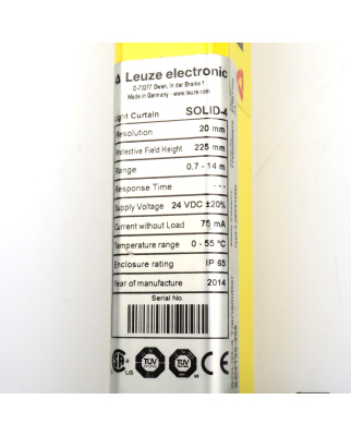 Leuze Lichtvorhang SD4R20-225E 67840402 + SD4T20-225 67841702 GEB