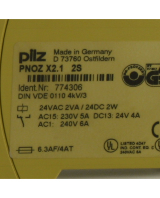 Pilz Not-Aus-Schaltgerät PNOZ X2.1  2S GEB